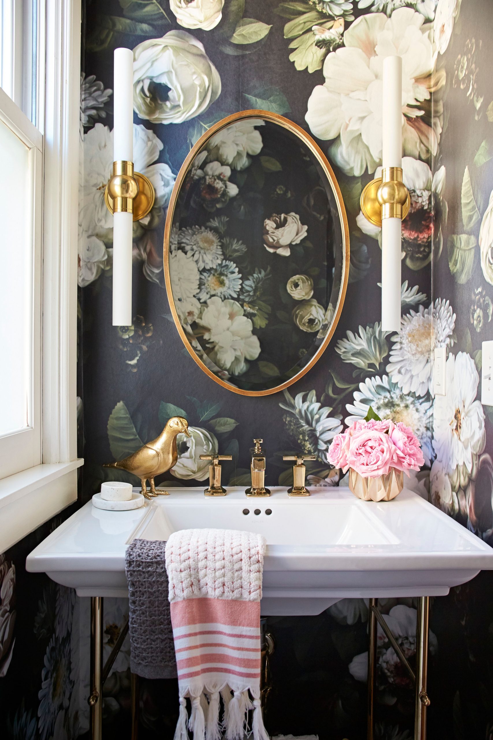 37 Bathroom Wallpaper Ideas to Add Updated Pattern and Color
