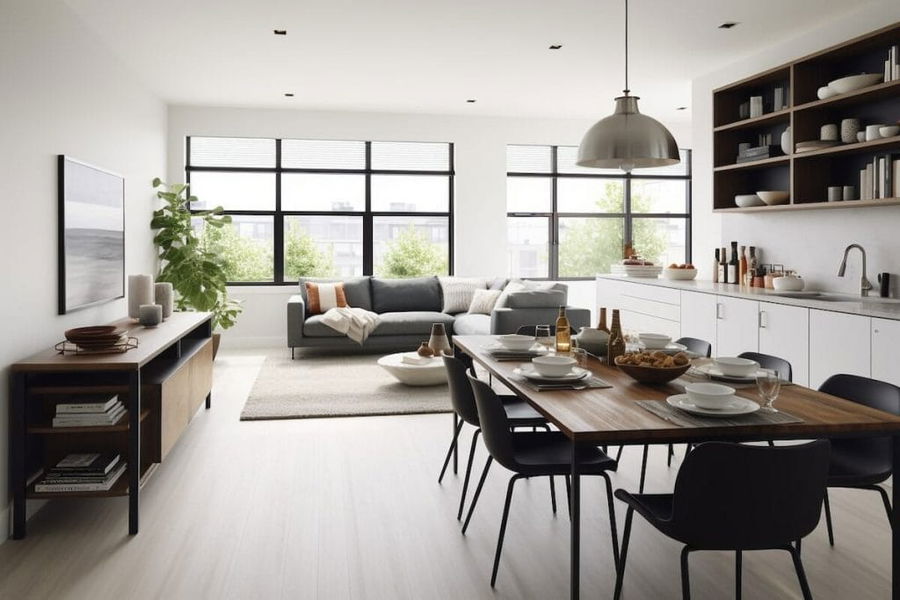 Before & After: Open-Plan Living Room and Kitchen - Decorilla Online Interior Design
