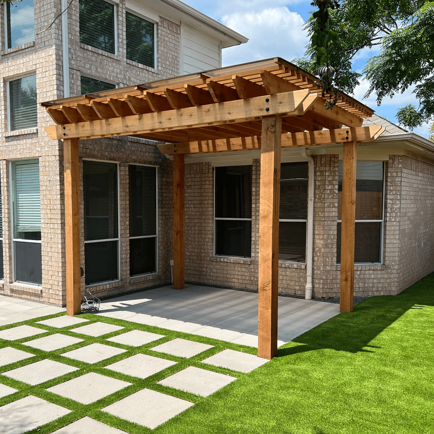 Buy Cedar Patio Pergola with Polygal Cover Installation