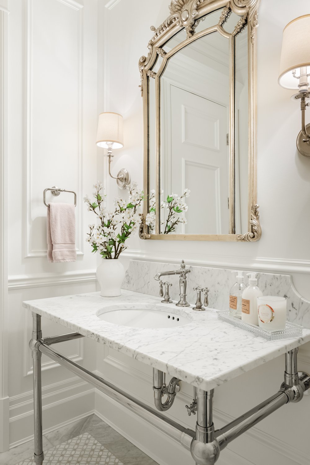 Classic White Bathroom Inspiration: Traditional Style & French Bliss Now - Hello Lovely