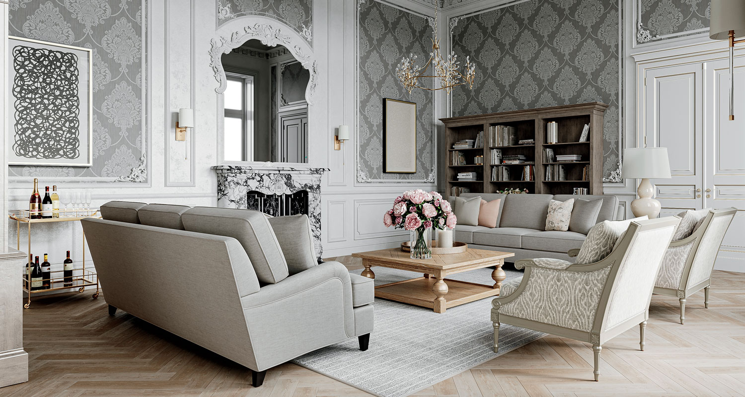 Classically Influenced French Country Living Room | Ethan Allen