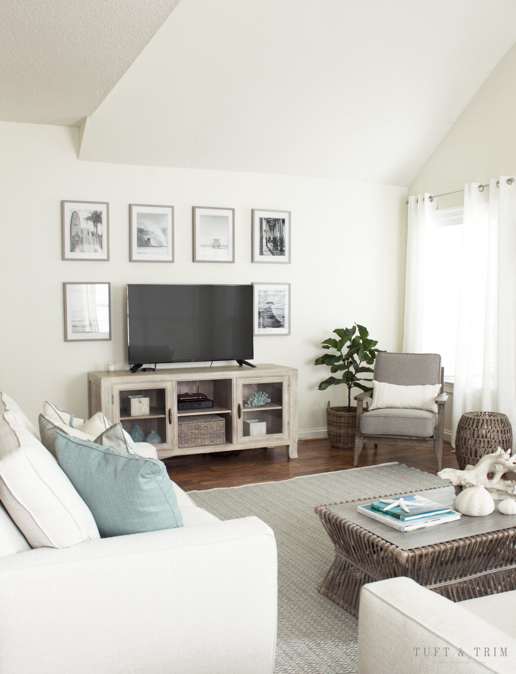 Coastal Contemporary Living Room Reveal - Tuft & Trim