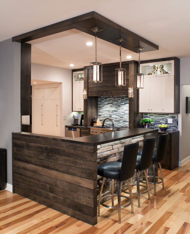 Contemporary Rustic Cabinets with a Dark Finish - Crystal Cabinets