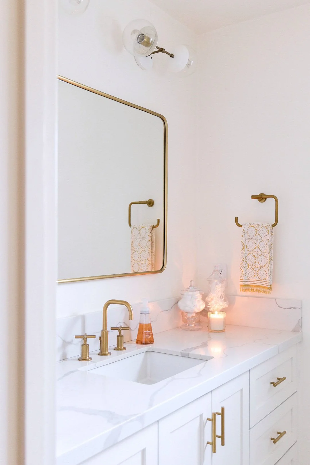 Creating a Stunning Small Modern Bathroom With White and Gold Colors — Amanda Warren