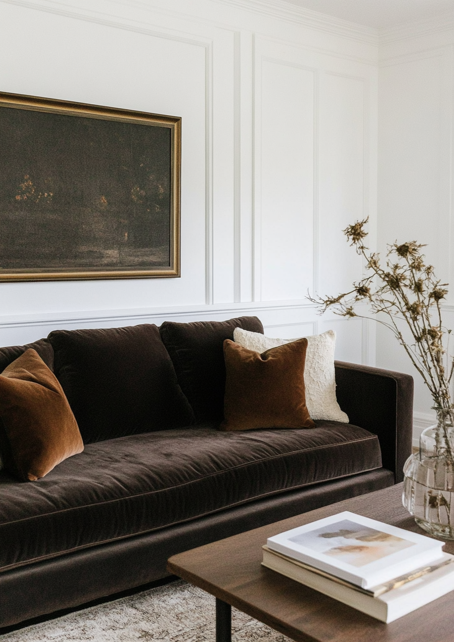 Dark Brown Couch Living Room Ideas - An Architect's Styling Guide