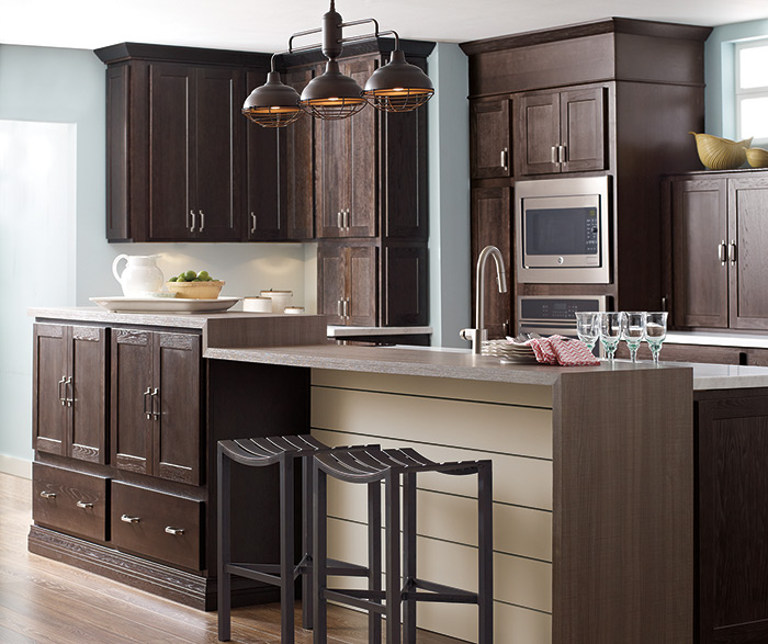 Dark Finish Modern Kitchen Cabinets - Schrock Cabinetry