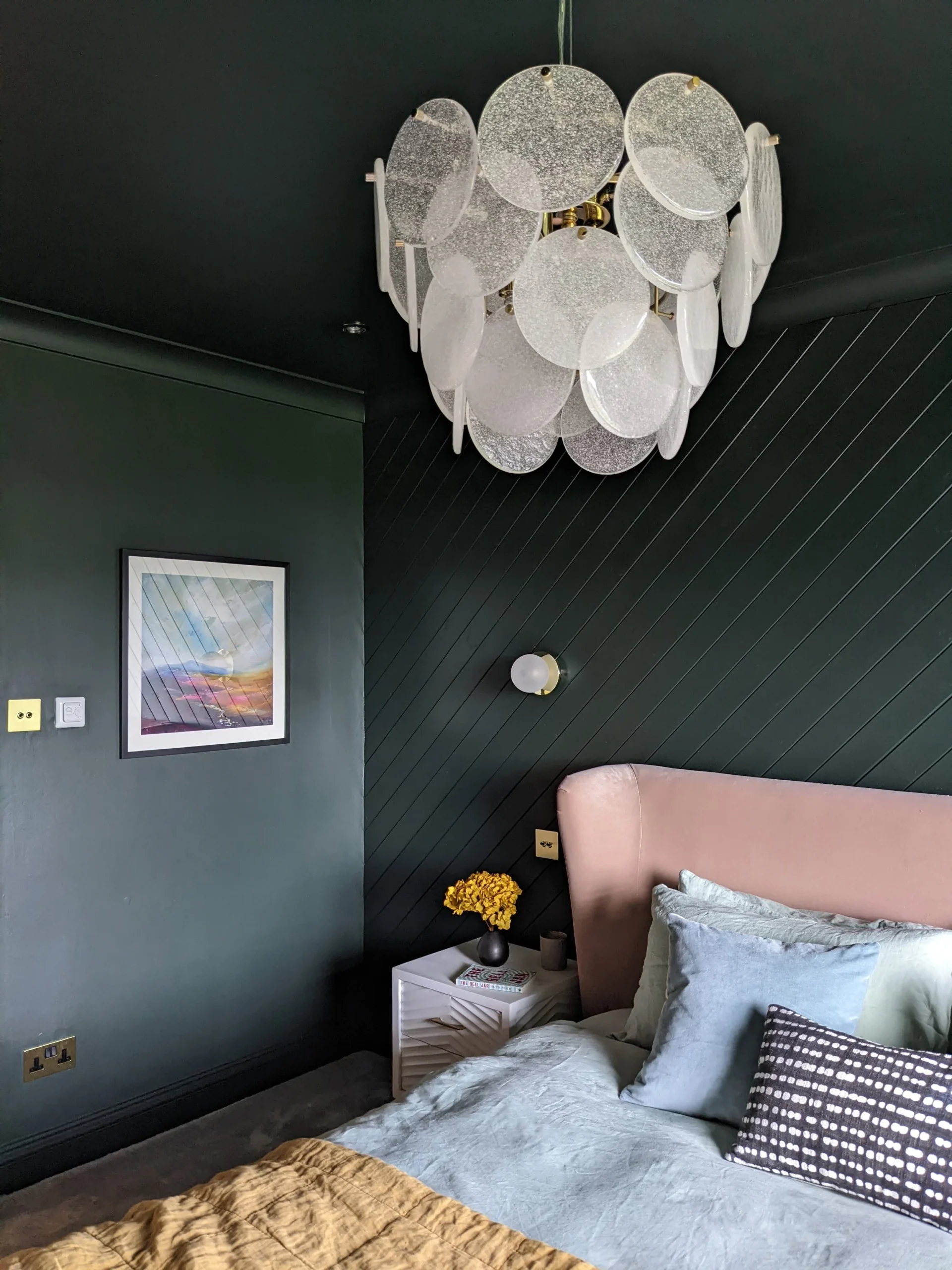 Dark Green Panelled Bedroom - Final Reveal