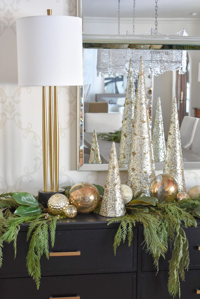 Decorating a Dining Room Sideboard for Christmas - Home with Holliday