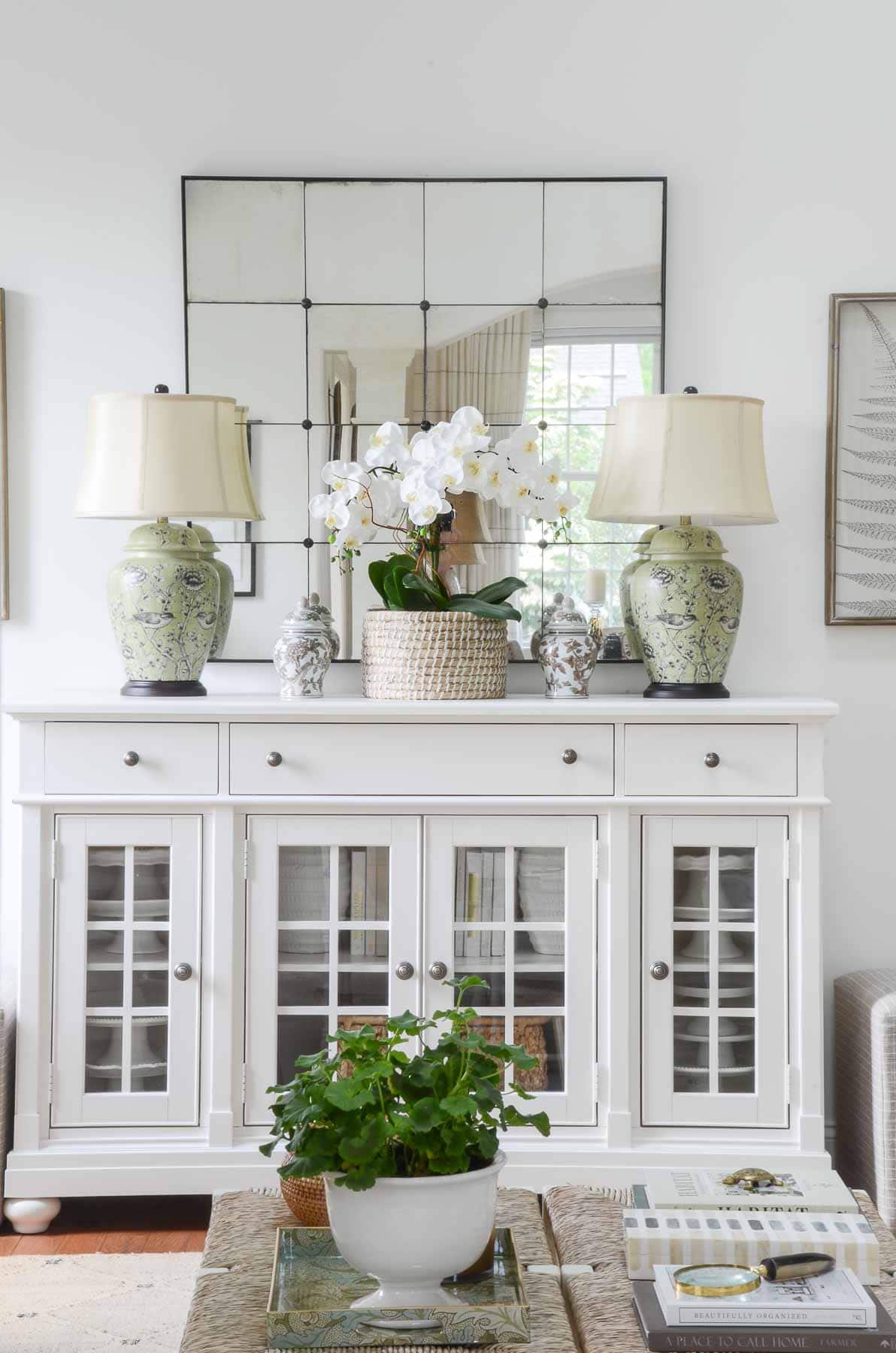 How To Decorate A Buffet, Sideboard, Console, or Other Flat Surface - StoneGable