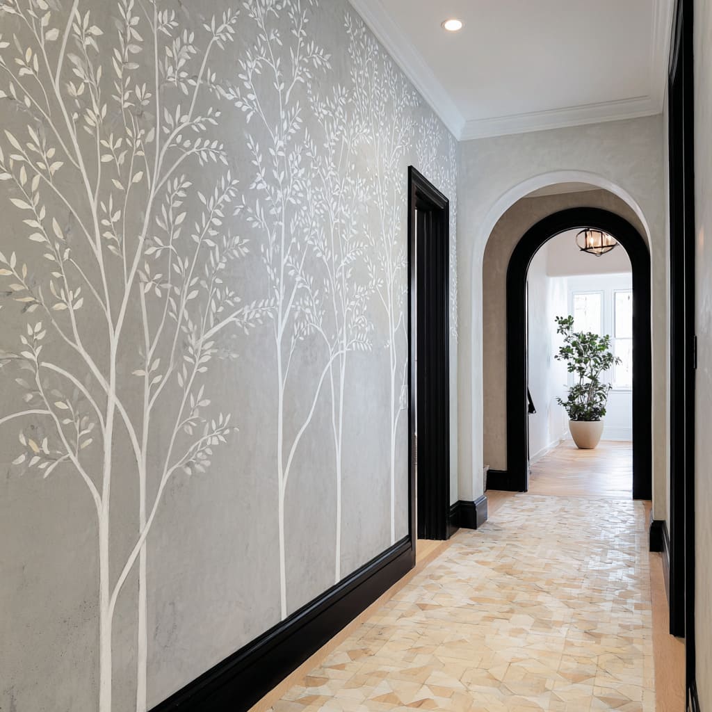 Impressive Botanical Minimalism: Hallway Feature Wall Ideas