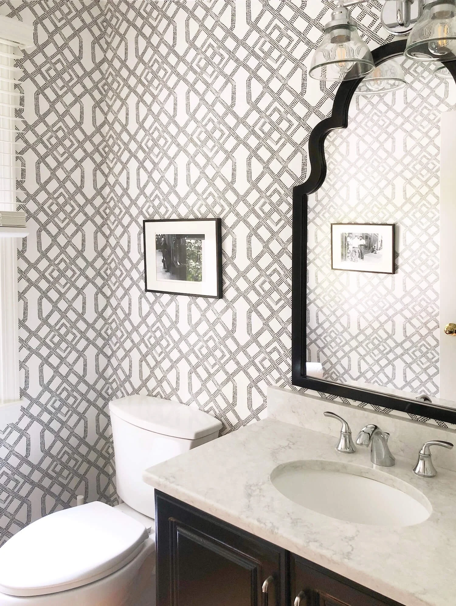 JRL Interiors — Wallpaper in a bathroom? YES PLEASE!
