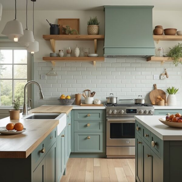 Let's Try New Colors: Sage Green Kitchen | Country Floors of America LLC.