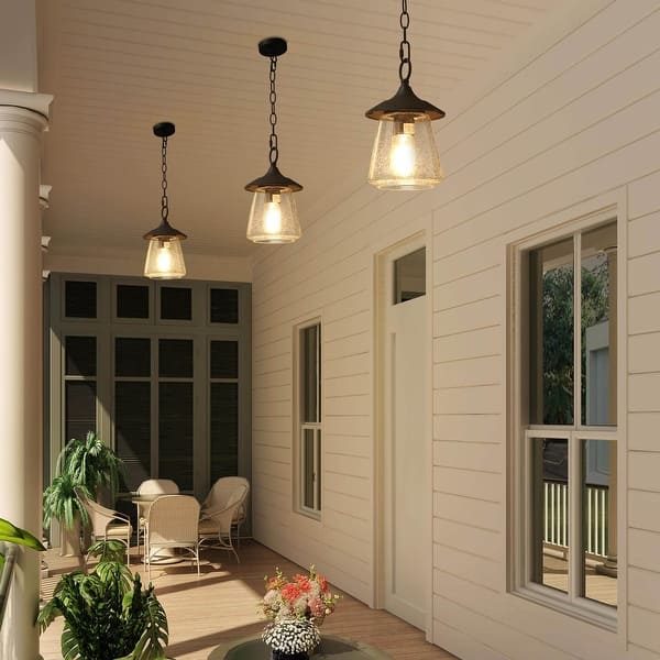 Modern Farmhouse 1-Light Porch Patio Outdoor Hanging Pendant Lights - D 6.25' x H 9.4' - On Sale - Bed Bath & Beyond - 28429602