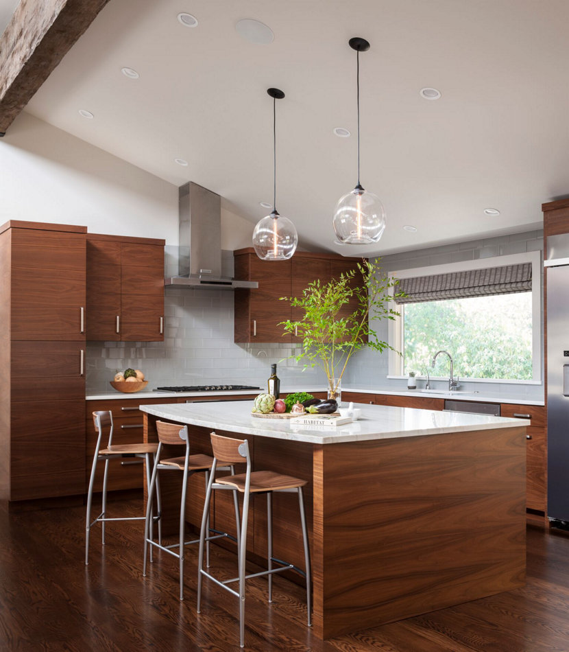 Modern Kitchen Island Pendant Lights Shine Bright in Seattle Home