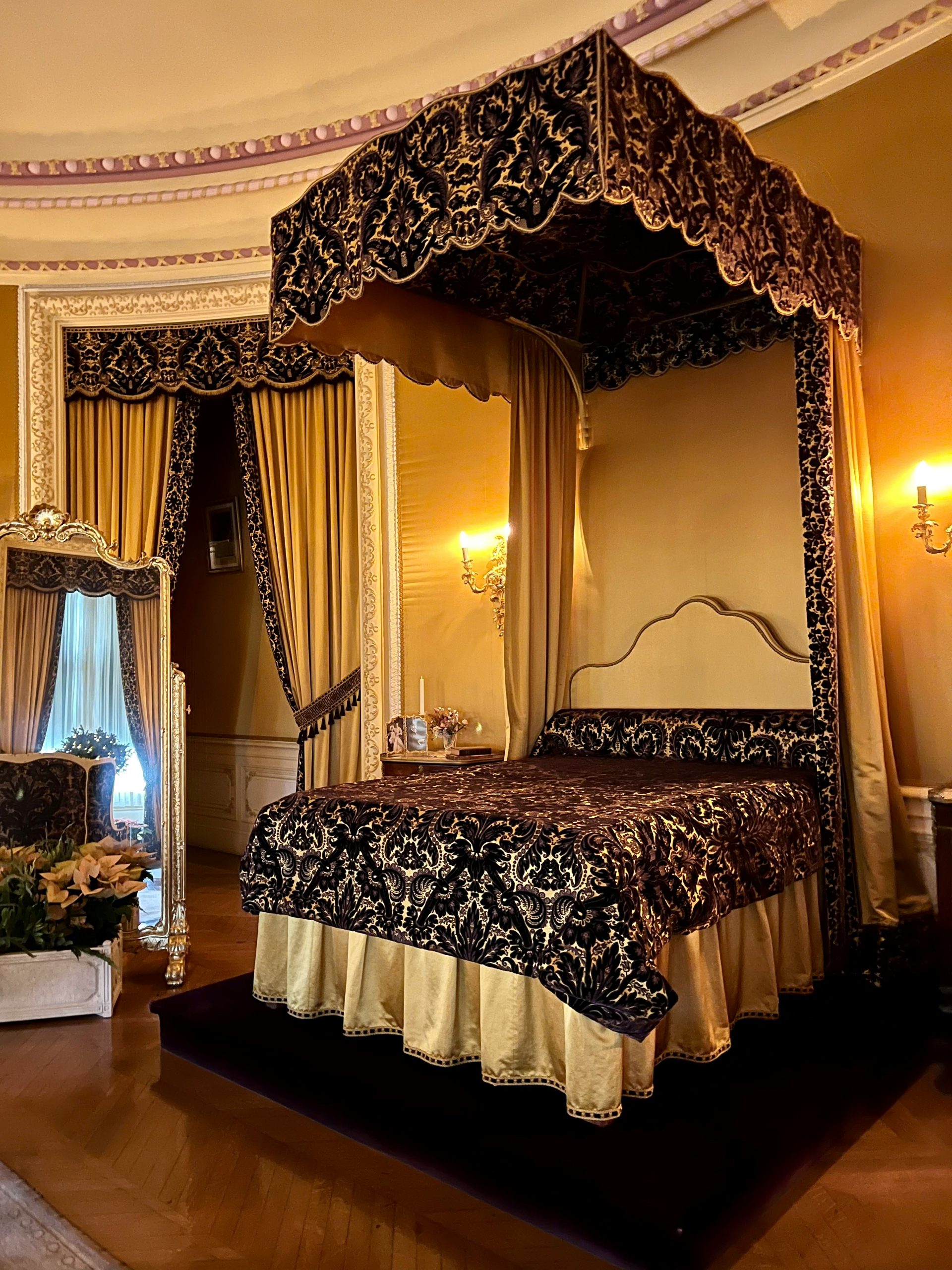 Mrs. George Vanderbilt’s bedroom at the historic Biltmore House in Asheville, NC.