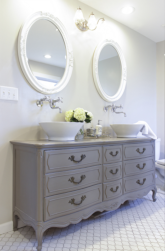 Stunning Bathroom Tour + Dresser into Double Vanity