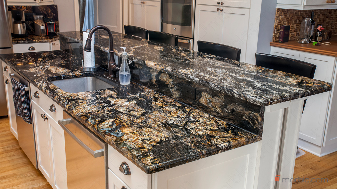 Titanium Black Granite Kitchen Countertops | Marble.com