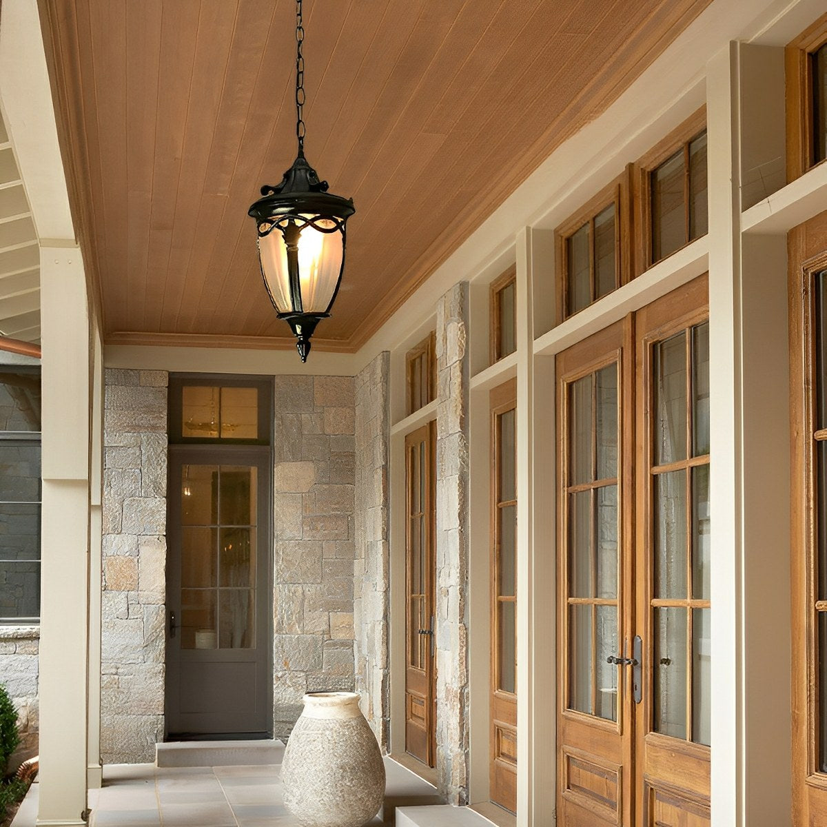 Vintage Rustic Farmhouse Waterproof Outdoor LED Lantern Pendant Lights Hanging Light Porch Light – Flyachilles