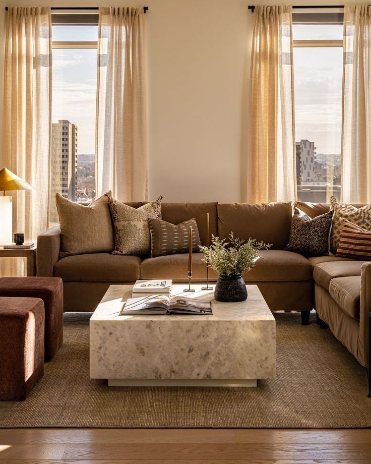 What Color Rug Goes With a Brown Couch?