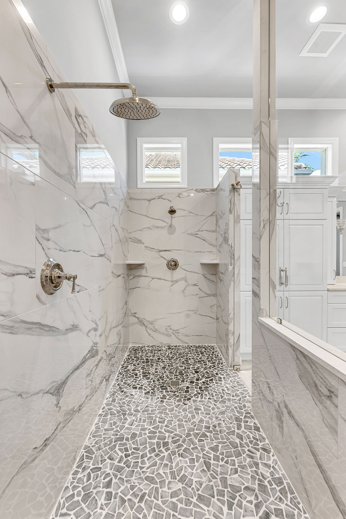 White Primary Bathroom Remodel in Bonita Springs, FL