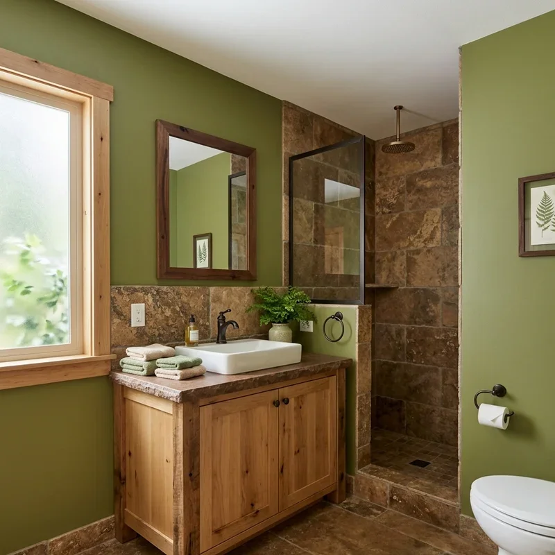 15 Green and Brown Bathroom Ideas for Natural Style