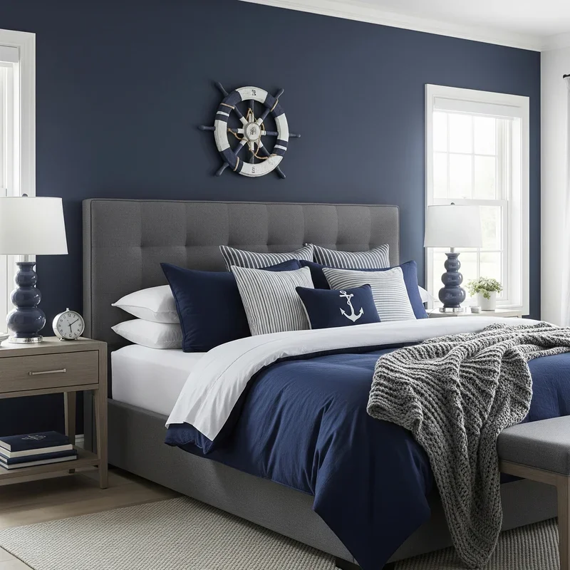 15 Navy Blue and Grey Bedroom Ideas for Elegance