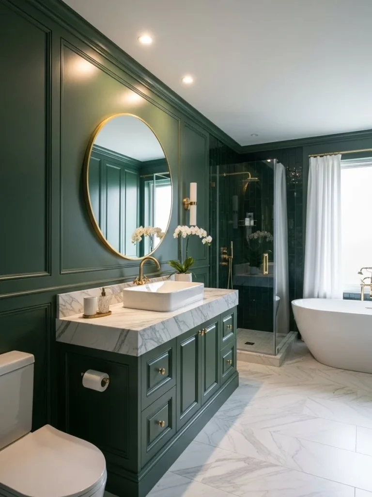19 Dark Green Bathroom Ideas for a Nature-Inspired Space