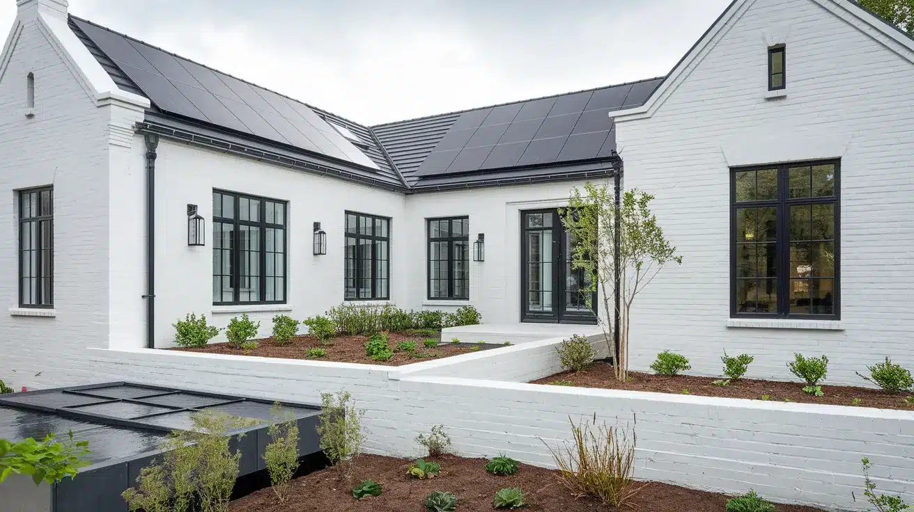 21 Ways To Style A White Brick House With Black Trim - AlittleDelightful