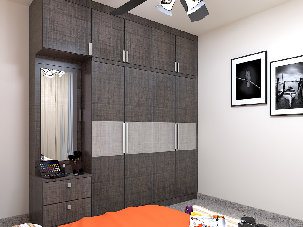 4-Door Modern Swing Wardrobe Design in Dust Grey Matte Finish | FRENTKO