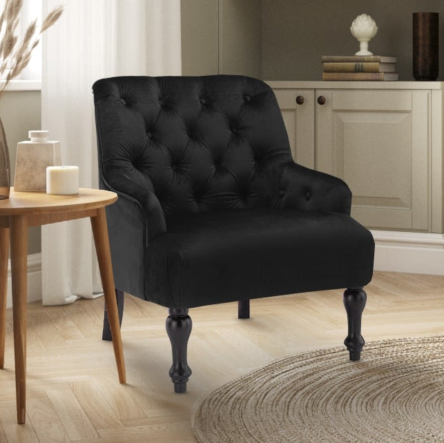 Black Accent Chairs - Velvet Fabric | Quick Delivery – Stunning Chairs
