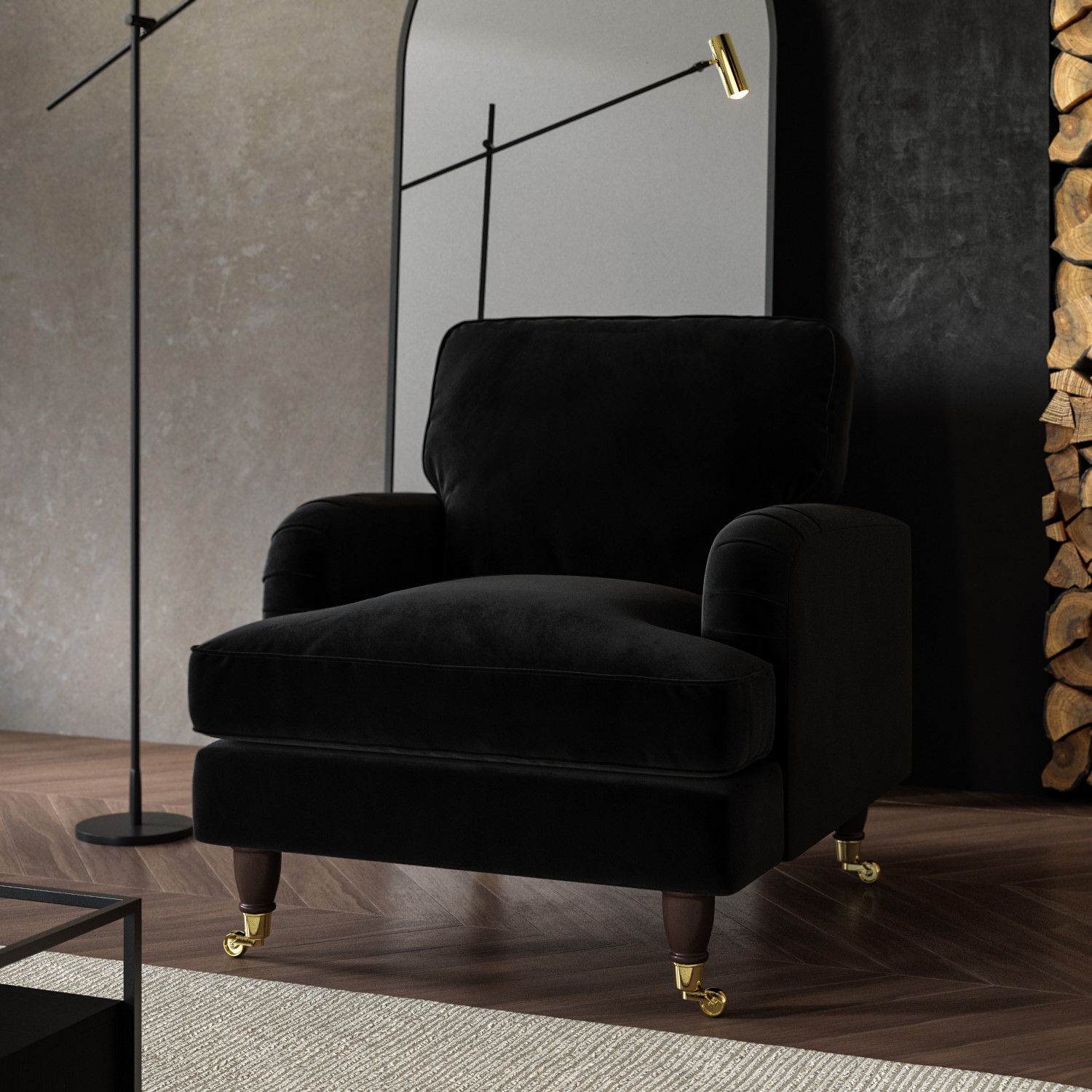 Black Velvet Armchair Black And Grey Armchair Grand Rococo Baroque Armchair Black Velvet And Glossy Black
