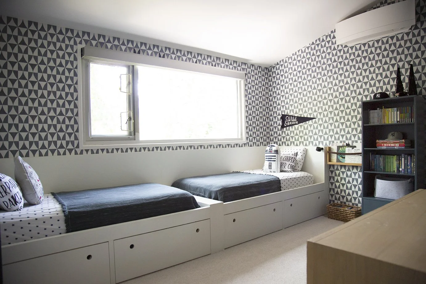 BLUE, WHITE & WOOD BOYS SHARED BEDROOM REVEAL — WINTER DAISY | Melissa Barling, Kids' Interior Decorator & Lifestyle Blogger