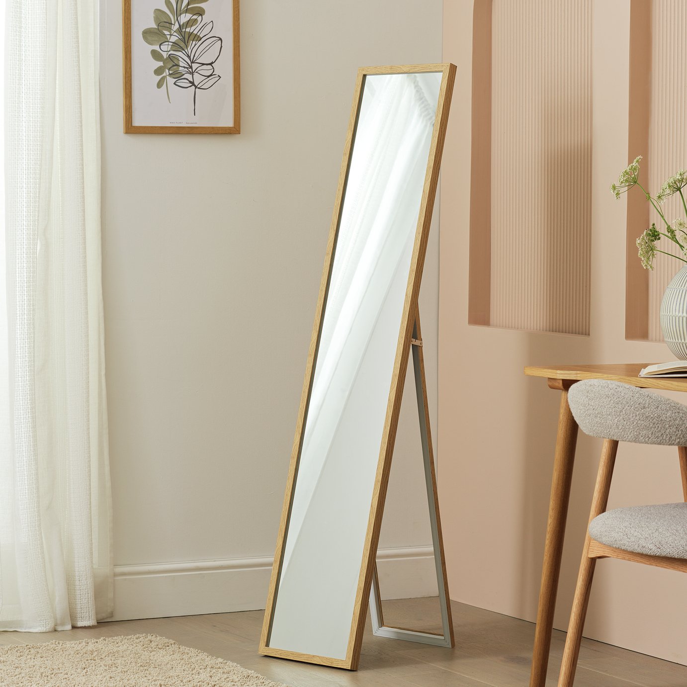 Buy Home Essentials Oak Effect Free Standing Cheval Mirror | null | Argos