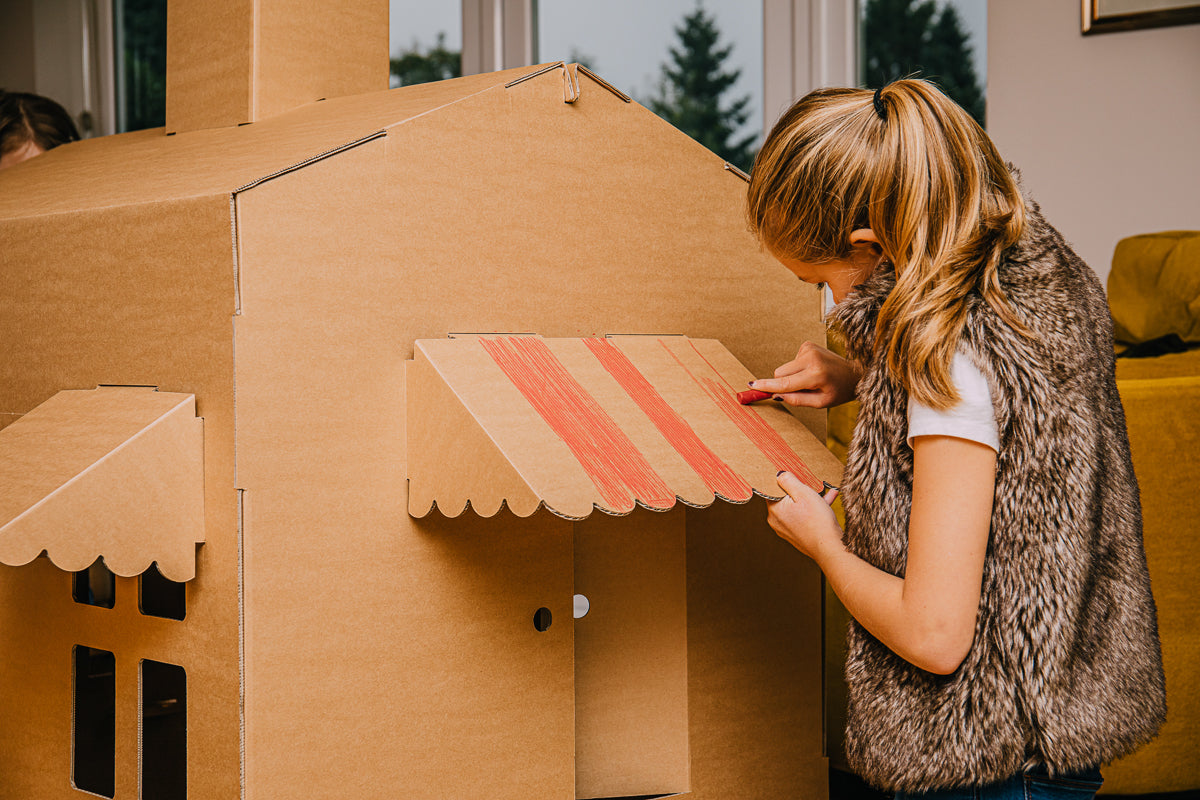 Cardboard Shop Play House - Build. Decorate. Play.