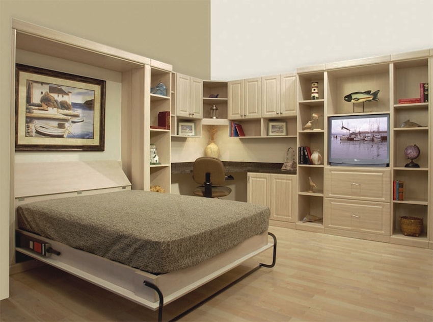 Create An Amazing Guest Room Office Space Using A Murphy Bed – More Space Place