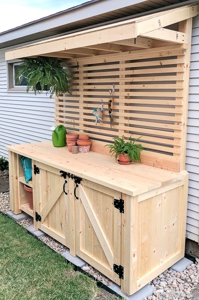 Diy Potting Station Cypress Potting Bench Potting Bench With Cupboard 2025