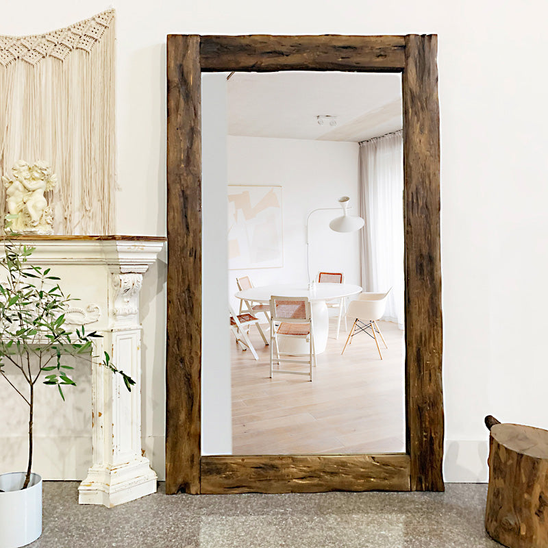 Full Length Farmhouse Mirror - Rustic Wood Frame Design – CharmyDecor