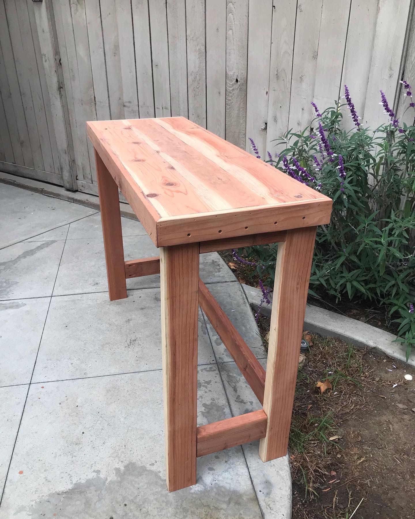Garden Potting Bench, Custom design, Finished Redwood. Can Build Any Size.
