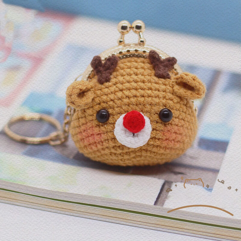 Handmade Crocheter Animal Bag Charm Keycharm, Elk / 3-7 Days