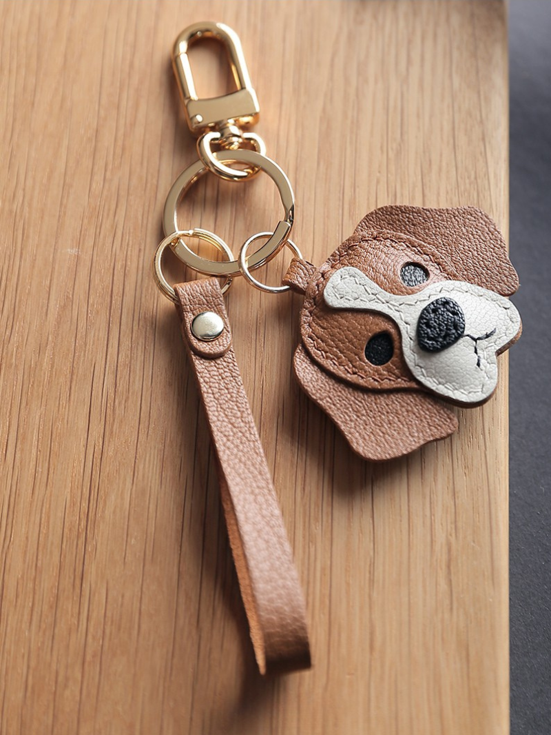 Handmade Leather Beagle Dog Bag Charm Keychain | Zodiac Dog Accessory – LuckyBagcharms