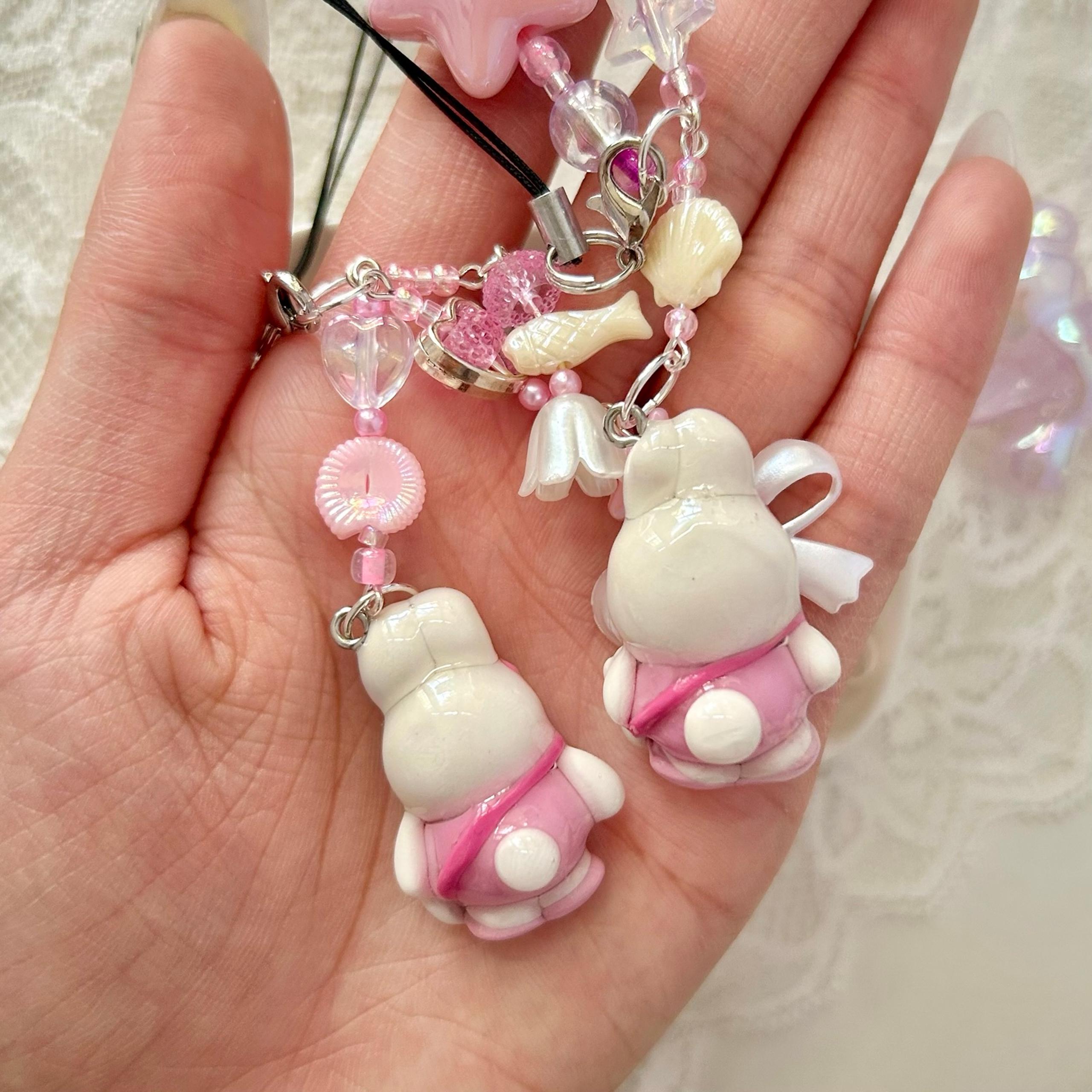 Handmade polymer clay Miffy bunnies keychain/ | Mercari