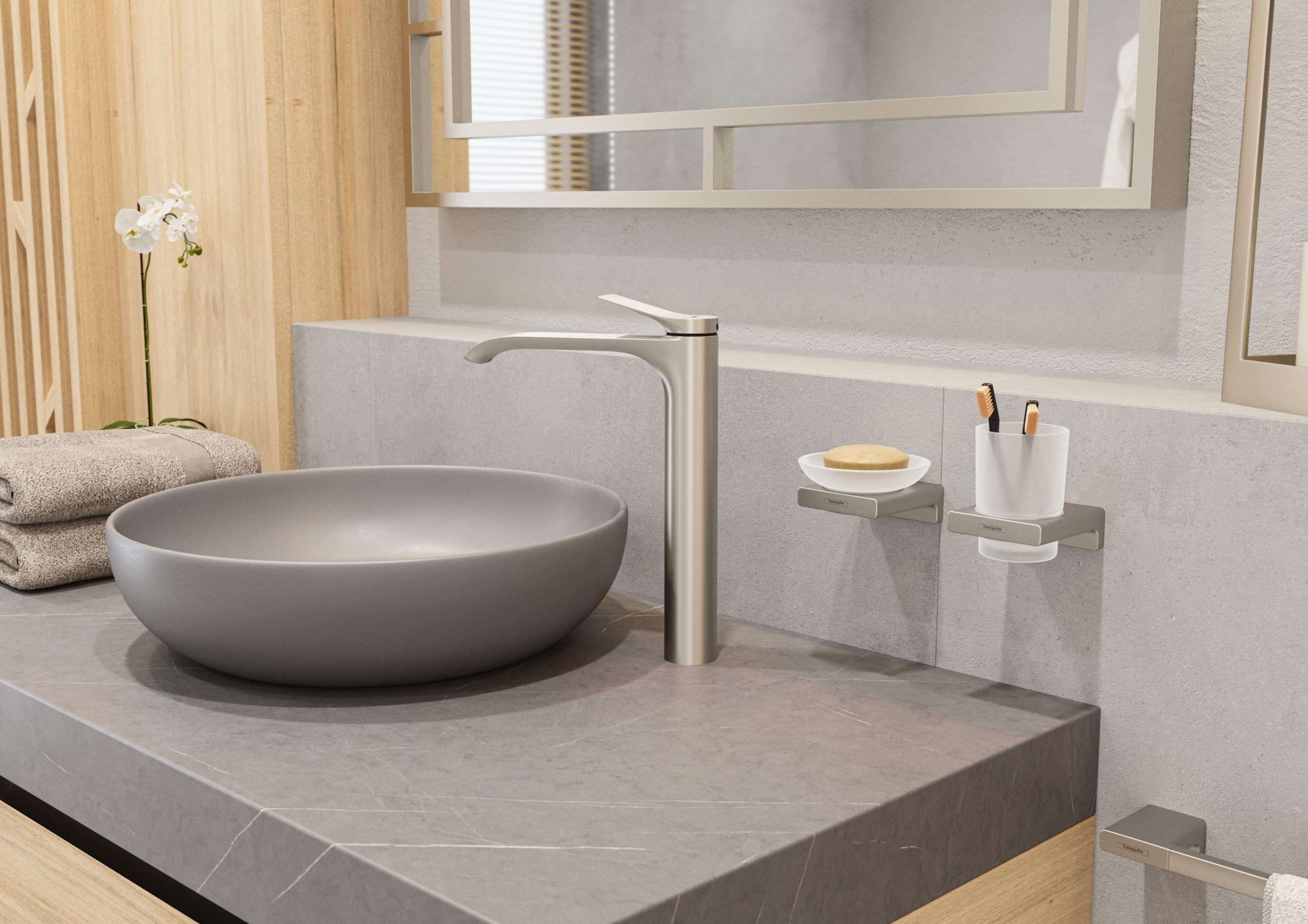 hansgrohe Accessories: AddStoris Q, Towel Bar, 24', Art. no. 41747820