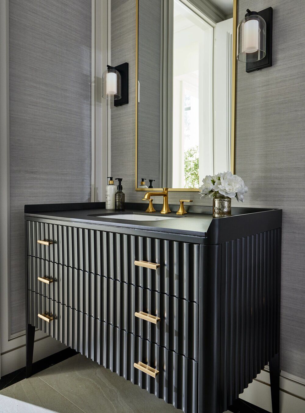 How to Design a Dark and Moody Powder Room - Gluckstein Home | Gluckstein Elements