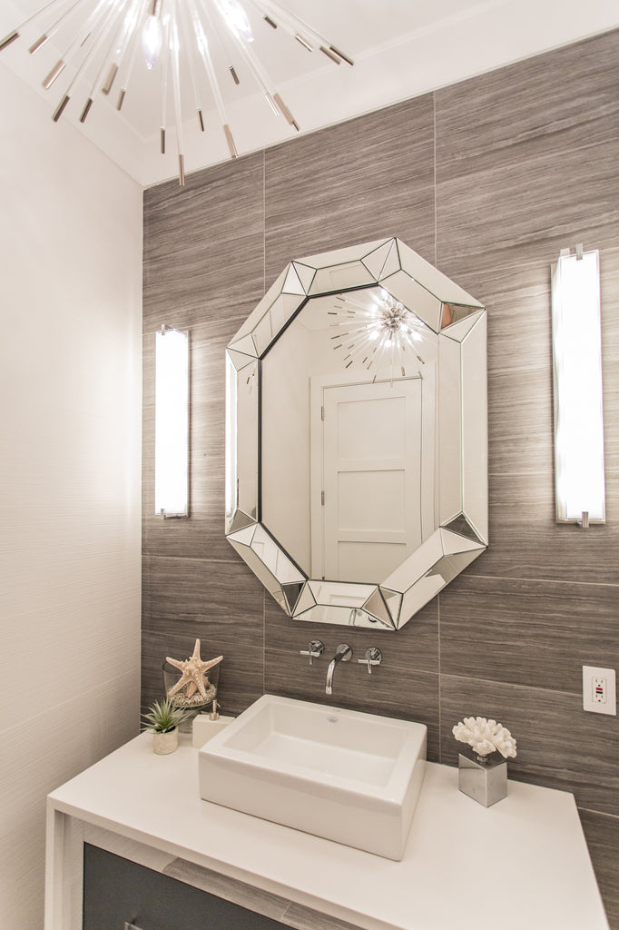 Luxury Modern Coastal Bathroom || Dorn Bracht Faucet /Ronbow Sinks – Ocean Blu Designs