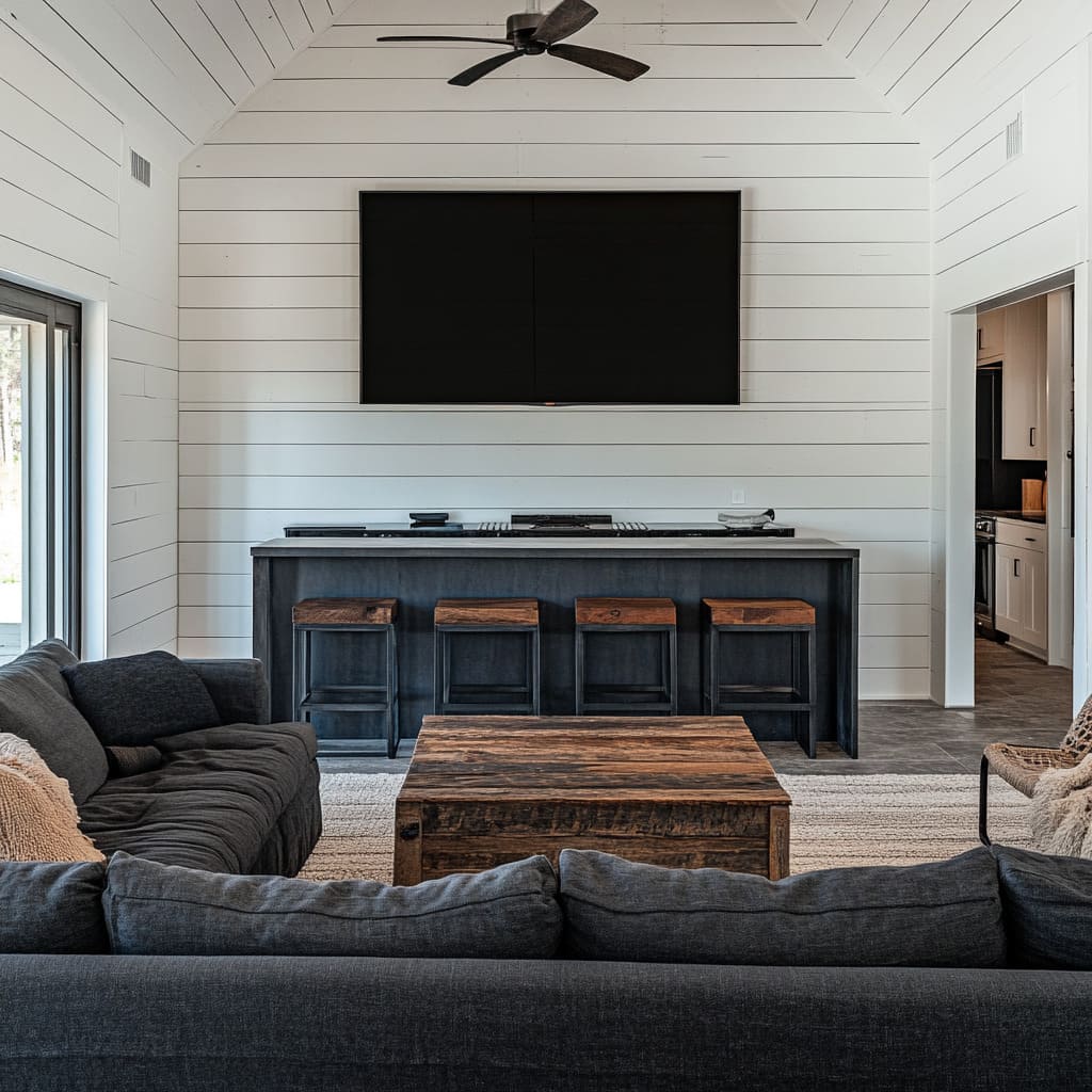 Modern Bold Masculine Men's Living Room Design Ideas | FH