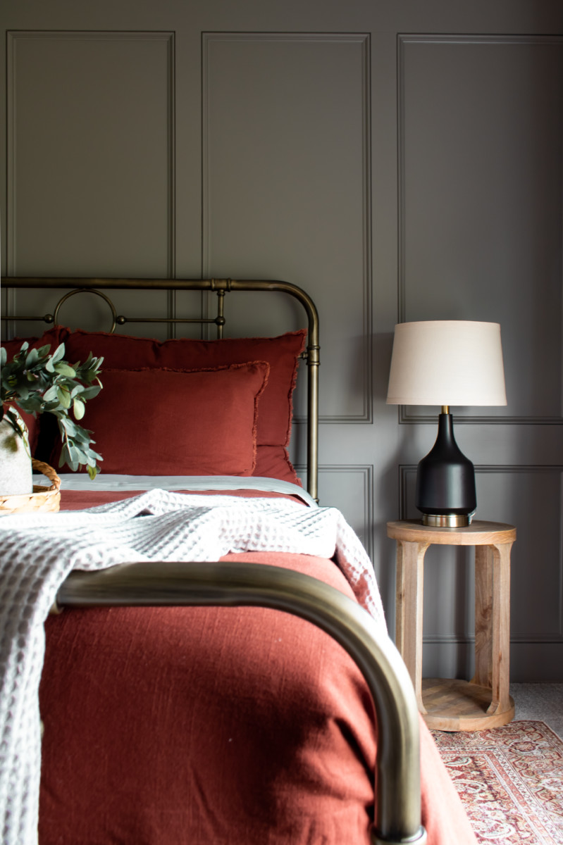 Moody Board and Batten Guest Room - Sawdust 2 Stitches