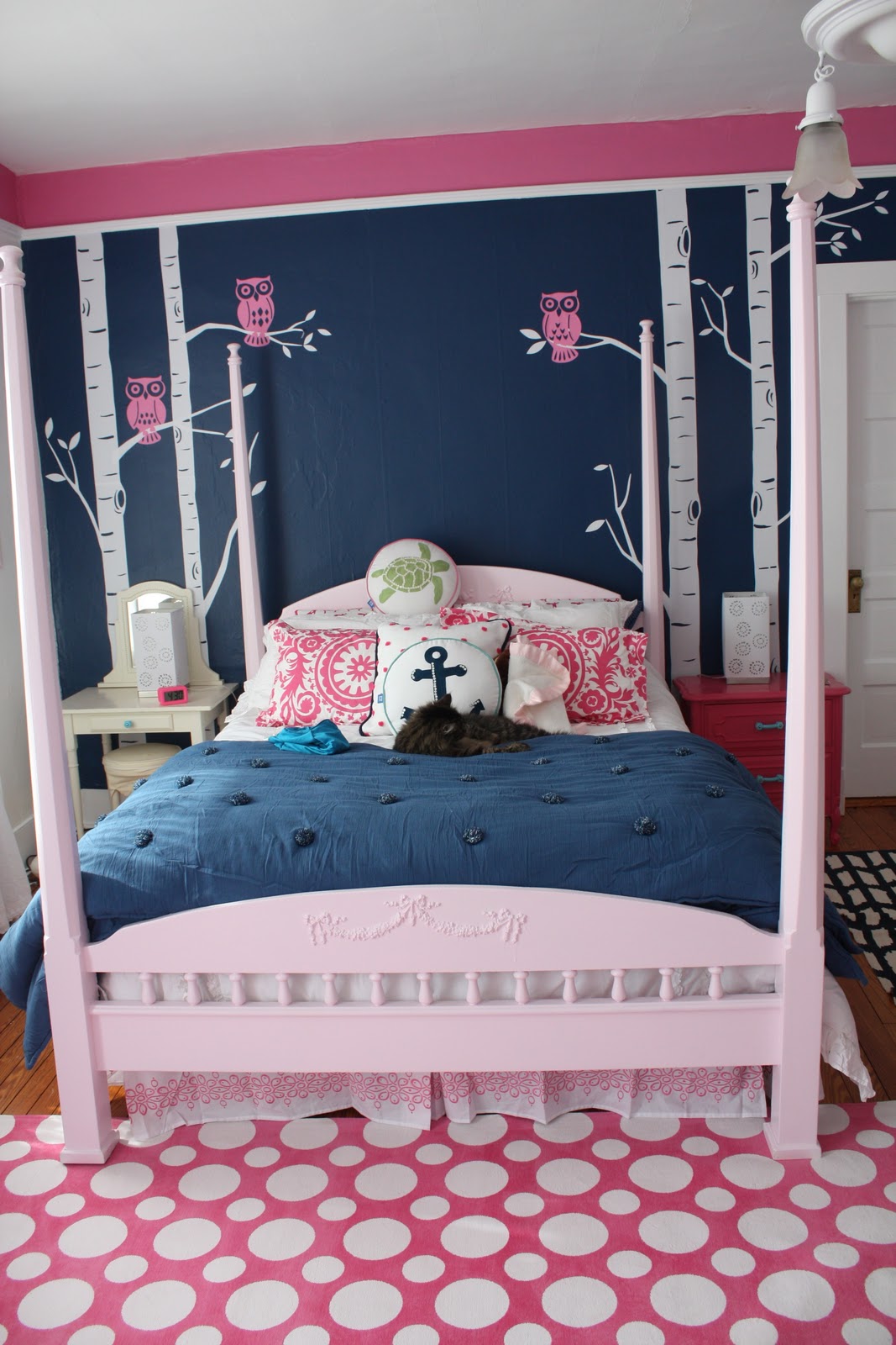 NAVY AND PINK TEEN GIRL ROOM – My Old Country House