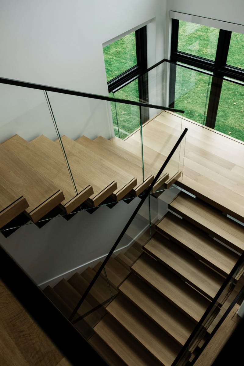 Offset Floating Stair | Newton, MA - Modern Metal Solutions