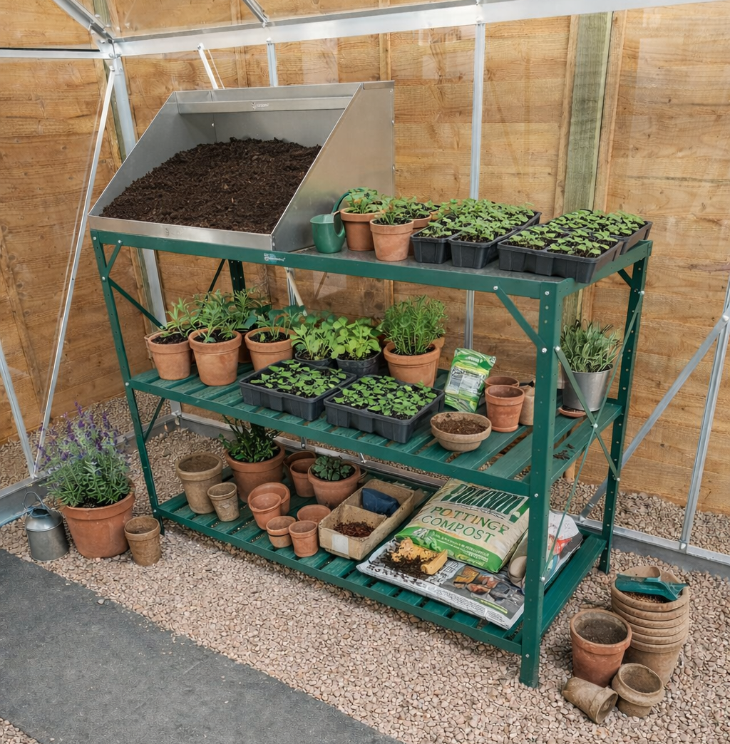 Premium Metal Potting Bench - 4ft - Copagrey