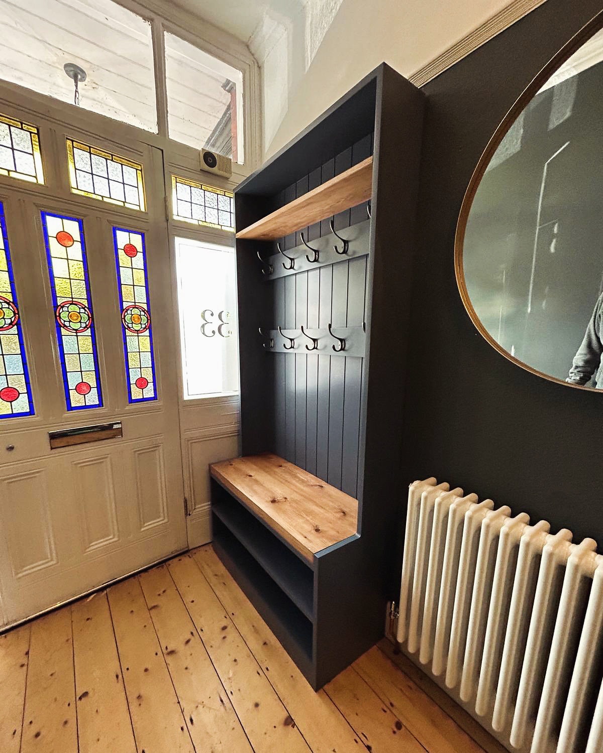 Quirky Hallway Bench And Shoe Storage Hall Tree Entryway Bench With Coat Rack With Shoe Cubbies